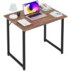 Computer Desk Study Writing Table, Adjustable feet, Modern Furniture for Home Office (1, Brown, 32 inch)
