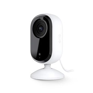 Arlo Essential Security Camera HD | Indoor Only | 2nd Gen | Pet Camera & Baby Monitor | Wired, Automated Privacy Shield, 2-Way Audio, Night Vision, Live Stream, Motion Alerts,Notifications|White 1 Cam