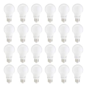 Amazon Basics Non-Dimmable LED Light Bulbs, Long Lasting, 9W, E26 Base, 5000K Daylight White, A19, 60W Equivalent, 24-Pack
