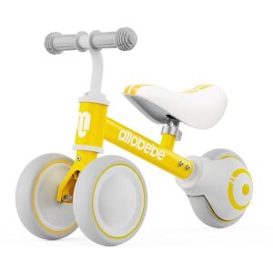 allobebe Baby Balance Bike, Cute Toddler Bikes 12-36 Months Gifts for 1 Year Old Girl Bike to Train Baby from Standing to Running with Adjustable Seat Silent & Soft 3 Wheels