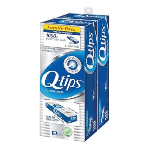 Q-tips Cotton Swabs, Family Pack, 2 Pack, 500 Swabs Each