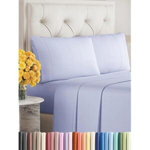 Sleepy Town King Size Bed Sheets - 4 Piece - King Sheet Set - Extra Soft, Comfy & Cooling - Easy Care - Shrinkage, Wrinkle & Fade Resistant - Brushed Microfiber - Deep Pocket Bed Sheets (Lavender)