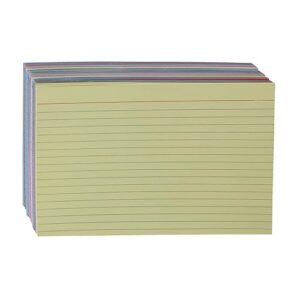 Amazon Basics Ruled Color Index Cards for Study and Note-Taking, 5" x 8", 300 Count/Cards, Assorted Colors