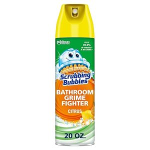 Scrubbing Bubbles Bathroom and Shower Cleaner Aerosol, Foaming Action Bathroom Grime Fighter, Citrus Scent, 20oz (Pack of 1)