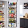 Over the Door Heavy-Duty Metal Organizer, 6-Tier Door Storage for Pantry, Easy Install, D4.65xW18xH50inch, Black