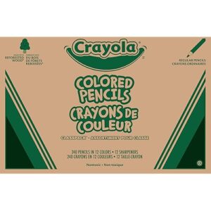 Crayola Colored Pencils Classpack (240ct), Must Have Classroom Supplies for Teachers, Bulk Colored Pencils for School, 12 Colors