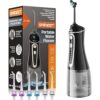 Water Flosser,Water Dental Flosser Pick for Teeth,Grinest 7 Modes Rechargeable Cordless Oral Irrigator Portable IPX7 Waterproof Tooth flossers for Home Travel-Black