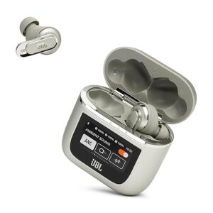 JBL Tour Pro 2 - True Wireless Noise Cancelling Earbuds with Smart Charging Case, 6-mic Perfect Calls with Voice Control, Up to 40hrs of Playtime, Immersive Spatial Sound (Champagne)