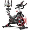 POOBOO Exercise Bike, Stationary Bike for Home Gym, Indoor Cycling Bike w/Comfortable Seat Cushion & Tablet Mount, Silent Belt Drive Indoor Bike for Cardio Workout
