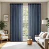 MIULEE 2 Panels Navy Blue Sheer Curtains 84 inches Long Window Curtains Rod Pocket Elegant Window Voile Panels/Drapes/Treatment for Bedroom Living Room (54X84 Inches)