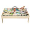 Amazon Basics 120 Piece Wooden Train Set and Table-kids Gift for Age 3Y+, Multi, Product dimensions: 47.4 x 33.46 x 16.14 inches