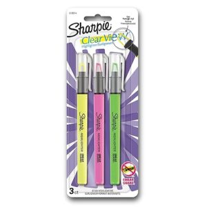 SHARPIE Clear View Highlighter Stick, Assorted, 3/Pack (1950748