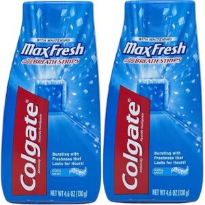 Colgate Max Fresh Liquid Toothpaste with Mini Breath Strips, Cool Mint, 4.6 oz (Packaging May Vary) (Pack of 2)