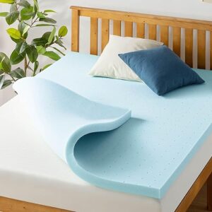 Best Price Mattress 1.5 Inch Ventilated Memory Foam Mattress Topper, Cooling Gel Infusion, CertiPUR-US Certified, Dorm Essentials, Full