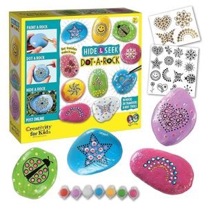 Creativity for Kids Hide and Seek Dot A Rock: Paint and Hide 10 Mandala Rocks - Rock Painting Kits for Ages 6-8, Kids Craft Kit