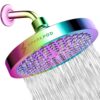 SparkPod Shower Head - High Pressure Rain - Premium Quality Luxury Design - 1-Min Install - Easy Clean Adjustable Replacement for Your Bathroom Shower Heads (Radiant Rainbow, 6 Inch Round)