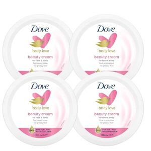 Dove Nourishing Body Care, Face, Hand, and Body Beauty Cream for Normal to Dry Skin Lotion for Women with 24-Hour Moisturization, 4-Pack, 2.53 Oz Each Jar