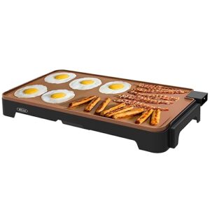 BELLA XL Electric Ceramic Titanium Griddle, Make 15 Eggs At Once, Healthy-Eco Non-stick Coating, Hassle-Free Clean Up, Large Submersible Cooking Surface, 12" x 22", Copper/Black