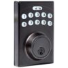 Amazon Basics Electronic Keypad Deadbolt Door Lock with Touch-Control Keyless Entry, Keyed Entry Option, Contemporary, Oil Bronze, 1-Pack