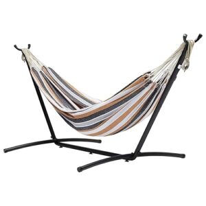 Amazon Basics Double 2 Person Heavy Duty Hammock with Space Saving Steel Stand and Carrying Case, 470lb Capacity, Multi Color, 118 x 46 x 39 inches