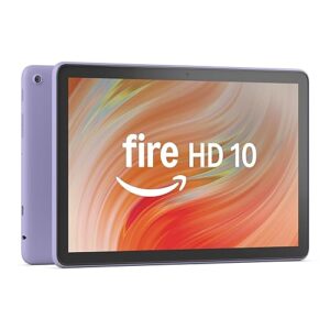Amazon Fire HD 10 tablet (newest model) built for relaxation, 10.1" vibrant Full HD screen, octa-core processor, 3 GB RAM, 32 GB, Lilac, without lockscreen ads