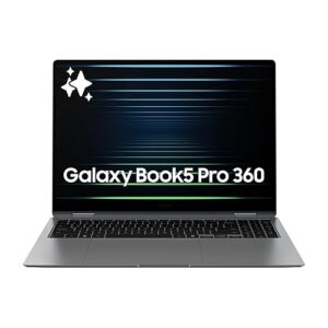 Samsung 16” Galaxy Book5 Pro 360 Copilot+ PC, AI Computer, Intel Core 7 Ultra Processor, 3K AMOLED (2880x1800) Touchscreen, S Pen,120Hz, Dolby Atmos, Student Laptop, Lightweight, All-Day Battery Life
