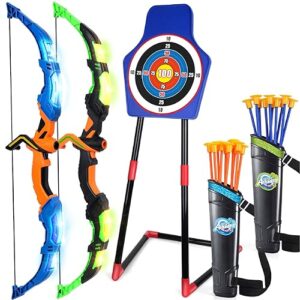 TOY Life Bow and Arrow for Kids 4-6 8-12, LED Kids Archery Set, Kids Bow and Arrow Set, Outdoor Games Outside Toys for Kids, Toys for Boys 5-7, Boys Toys Age 4-6, Birthday Gifts for Boys