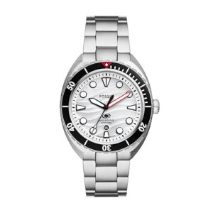 Fossil Men's Breaker Quartz Stainless Steel Three-Hand Silicone Strap Watch