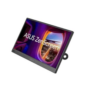 ASUS ZenScreen 16” Portable USB Monitor (MB169CK) - Full HD, IPS, Dual USB-C, Mini-HDMI, Eye Care, Flicker Free, Blue Light Filter, Anti-Glare Surface, 360° Kickstand, 3 yr Warranty