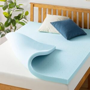 Best Price Mattress 2.5 Inch Ventilated Memory Foam Mattress Topper, Cooling Gel Infusion, CertiPUR-US Certified, Dorm Essentials, Short Queen