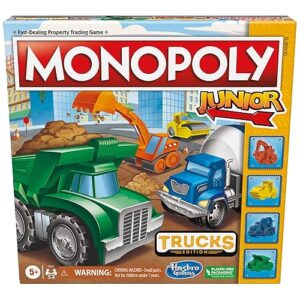 Monopoly Junior Trucks Edition Board Game for Kids Ages 5+, 2-4 Player Kids Games (Amazon Exclusive)