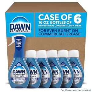 P&G Professional Dawn Powerwash Heavy Duty Dish Spray for Commercial Kitchens, Restaurants, and More, 16 oz (Pack of 6), with 1 Trigger