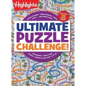 Ultimate Puzzle Challenge!: 125+ Brain Games for Kids, Mazes, Brain Teasers, Word Searches, Crossword Puzzles, Sudoku, Logic Puzzles and More, Kids Activity Book (Highlights Jumbo Books & Pads) Paperback – February 5, 2019