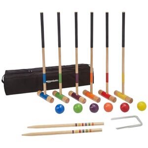 Amazon Basics Croquet Set, Six Player, Black