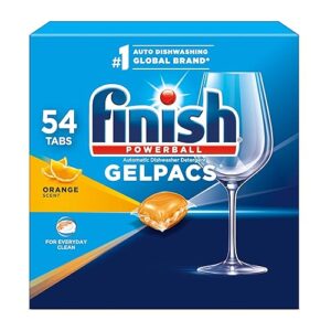Finish Gelpacs Dishwasher Detergent, Orange Scent, 54 Count