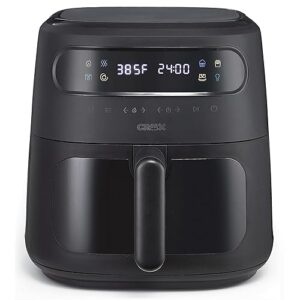 CRUX x Marshmello 8.0 QT Digital Air Fryer with TurboCrisp Technology, Touch Screen Temperature Control, Timer and Auto Shut-off, Fully Programmable, Silicone Liner Included, Black