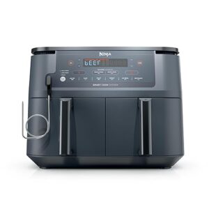 Ninja Air Fryer, Thermometer, Roast, Bake, Air Fry, Crisps, Broil, Reheats, Keep Warm, 10-in-1, Fries, Frozen Food, Veggies, and Meat, Quick Meals, Healthy Meals, Less Oil, 10 QT, Cyberspace, DZ550​GY