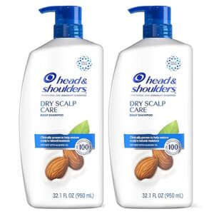Head & Shoulders Shampoo, Daily-Use Anti-Dandruff Paraben Free Treatment, Dry Scalp Care with Almond Oil, 32.1 fl oz, Twin Pack