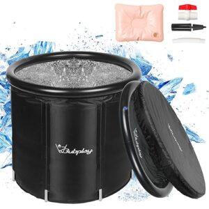 Ice Bath Cold Plunge Tub with Cover for Indoor Outdoor for Recovery, Cold Water Therapy, Athletes & Adults -105 Gallons, Black, XL