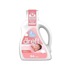 Dreft Stage 1 Newborn Baby Liquid Laundry Detergent, Gentle on Sensitive Skin, HE Compatible, 64 loads