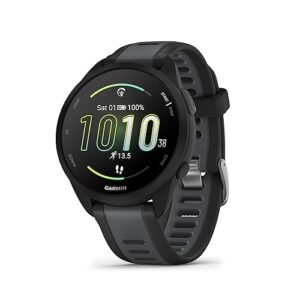 Garmin Forerunner 165, Running Smartwatch, Colorful AMOLED Display, Training Metrics and Recovery Insights, Black