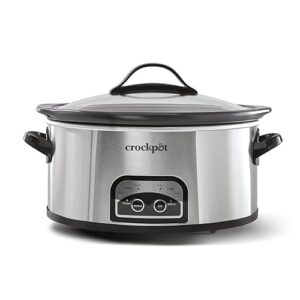 Crock-Pot 6 Quart Programmable Slow Cooker with Timer and Auto Food Warmer Setting, Stainless Steel