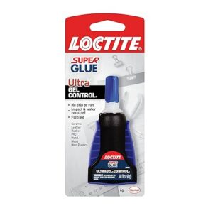 Loctite Super Glue Ultra Gel Control, Clear, 0.14 fl oz Bottle, 1 Pack - Superglue for Plastic, Wood, Metal, Crafts & Repair, Cyanoacrylate Adhesive Instant Glue, Quick Dry