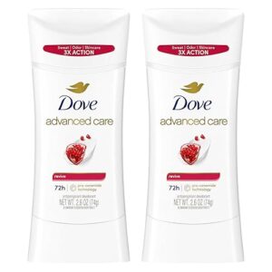 Dove Advanced Care Antiperspirant Deodorant for Women Twin Pack Revive 72 hour sweat and odor protection 2.6 oz (Packaging May Vary)