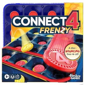 Connect 4 Frenzy Game | Bounce Discs 4 The Win | Family Party Games for Kids, Teens, and Adults | Ages 8+ | 2 to 6 Players | 10 Mins. | Portable Games | Christmas Stocking Stuffers