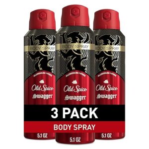 Old Spice Aluminum Free Body Spray for Men, 24/7 Odor Protection, 24/7 Lasting Fragnance & Freshness, Cologne Quality Scent, Swagger with Cedarwood Scent, 5.1 oz (Pack of 3)