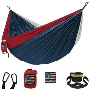 Wise Owl Outfitters Camping Hammock – 500lbs Portable Hammock with Tree Straps - Travel, Backpacking, Hiking, Outdoors Camping Gear - Single or Double