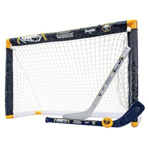 Franklin Sports NHL Mini Hockey Set - Kids Indoor Knee Hockey Goal, Ball, + 2 Stick Combo - Youth Team Indoor Toy Set - Official - Ages 3+