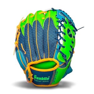 Franklin Sports Kids Baseball Glove + Foam Ball Sets - Meshtek Youth Teeball Gloves for Kids + Toddlers - Left + Right Hand Throw - 9.5" Inch
